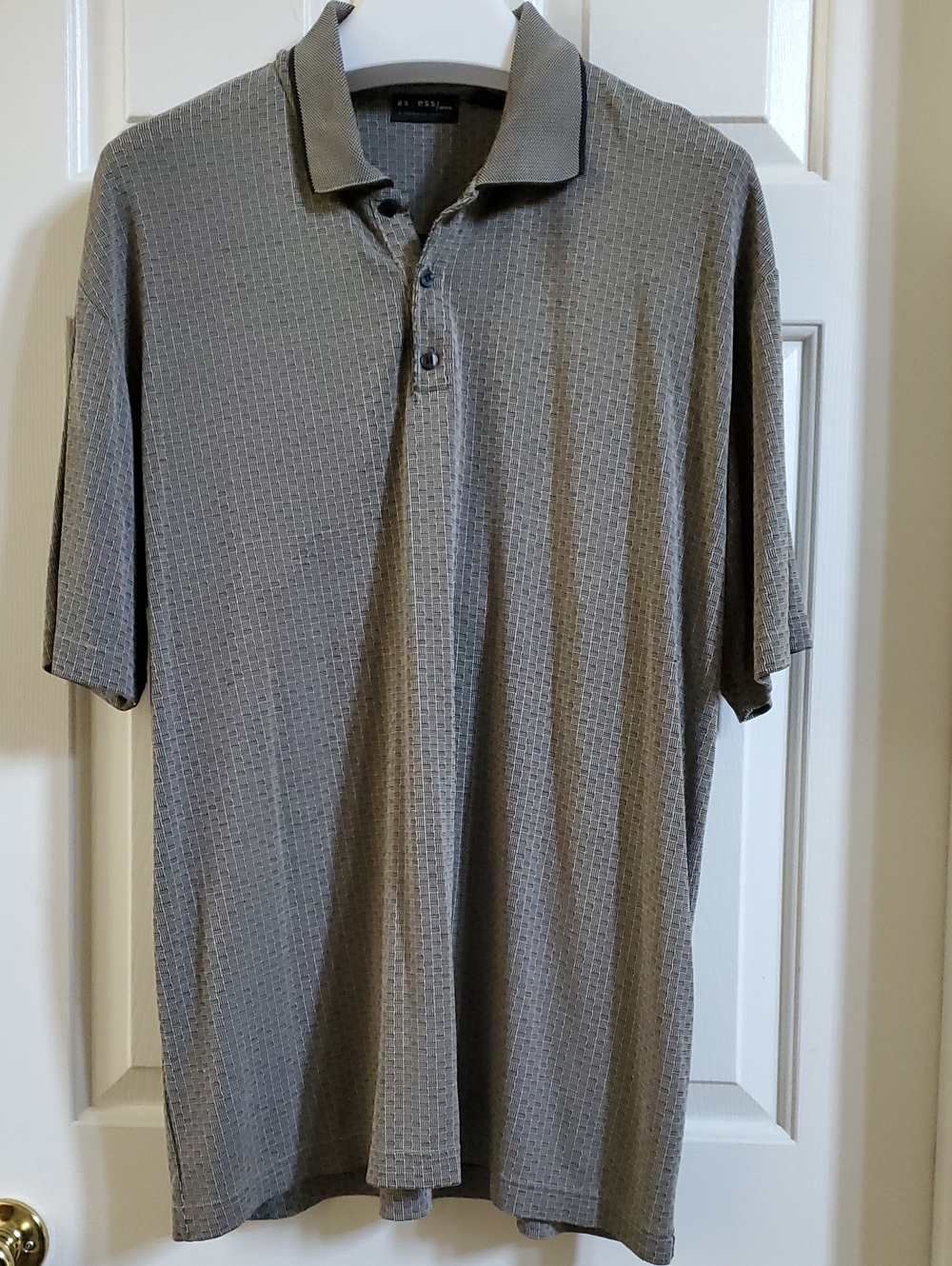 Axcess Men's Brown/Black Textured Polo Shirt